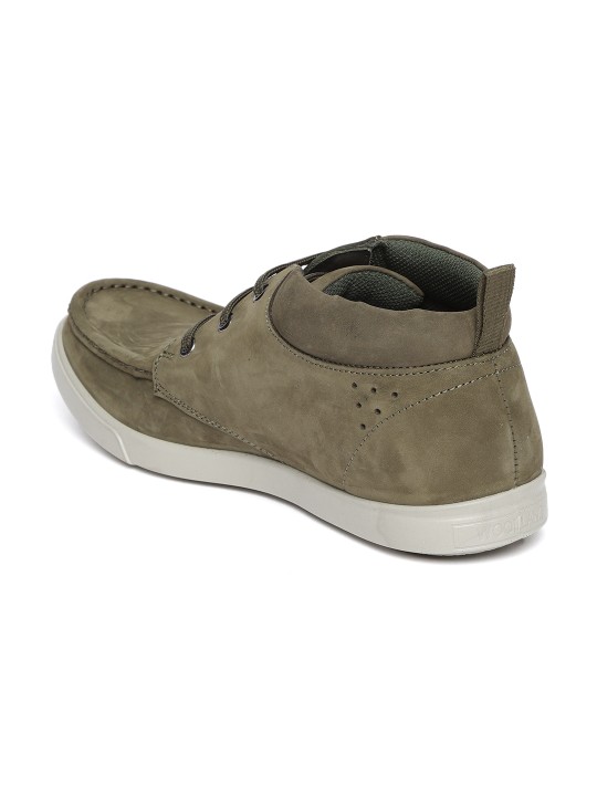 Woodland ProPlanet Men Olive Green Nubuck Leather Sneakers